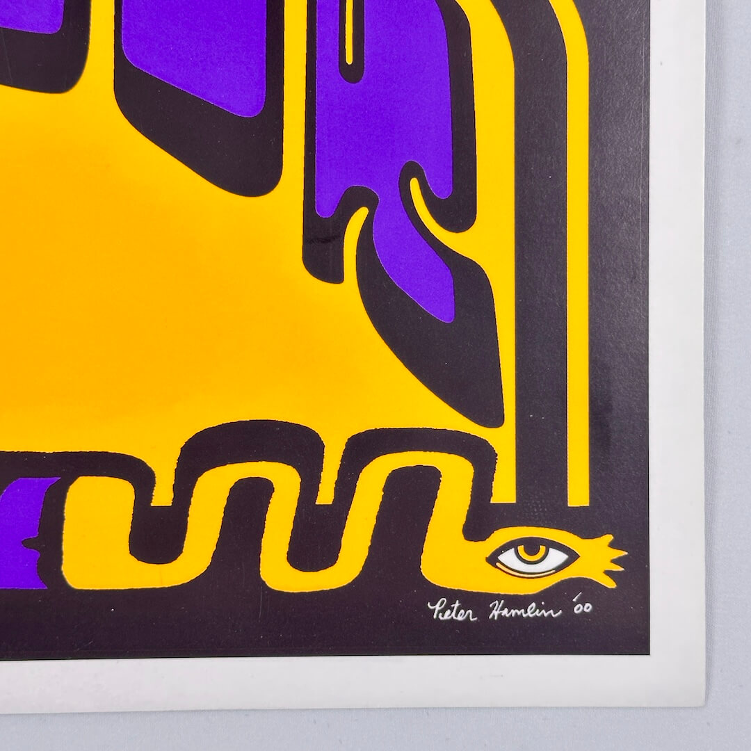 Bottom right corner with artist signature.