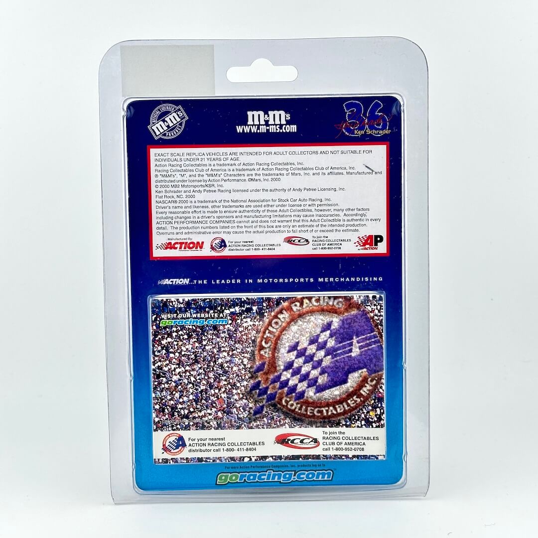 M&M's Action Racing Collectibles #36 car in its original clear plastic blister packaging.