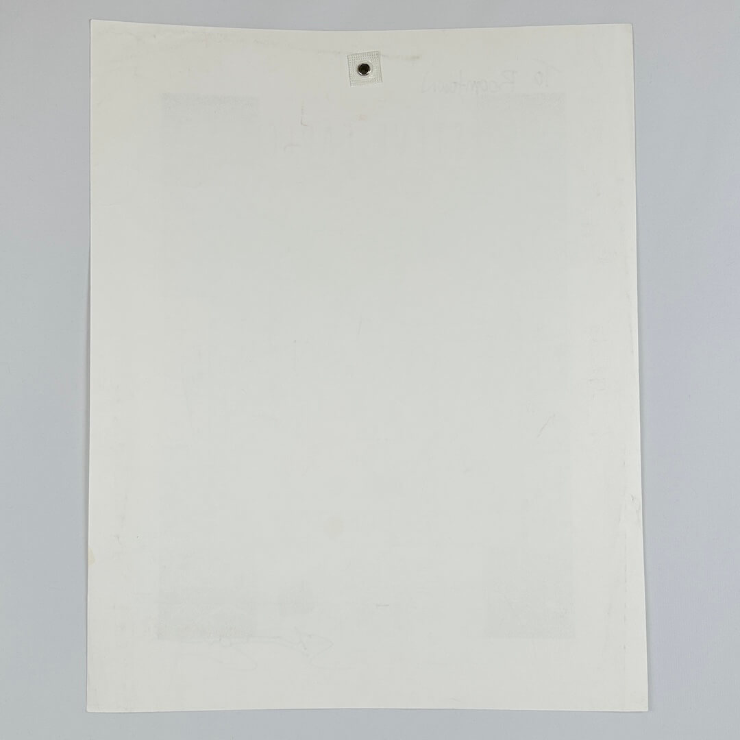 Backside of poster showing no structural damage to poster.