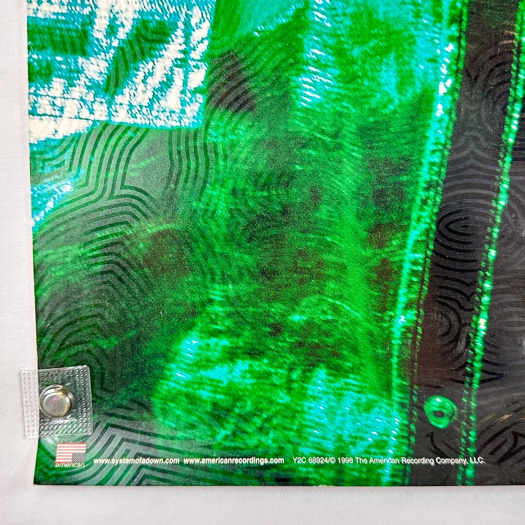 Bottom left corner in good shape with poster information in small white ink.