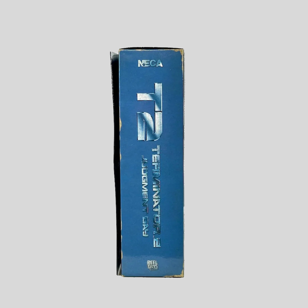 Blue box with NECA and Terminator branding on a white background