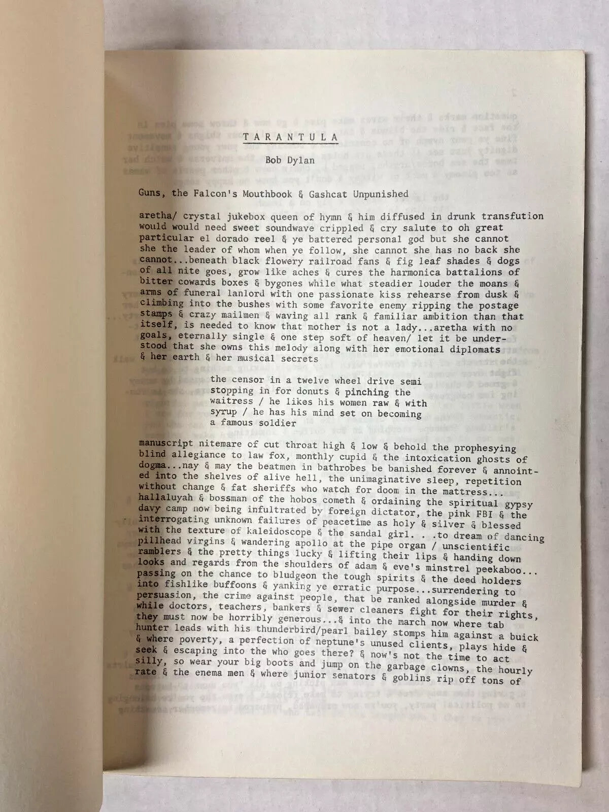 Image of first typed page showing no damage or age.