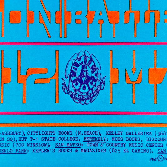 Close up of Family Dog Presents logo at bottom center. Some ticketing information visible.
