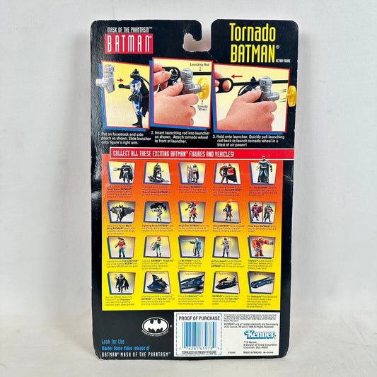 Vintage Tornado Batman action figure packaging on a white background
