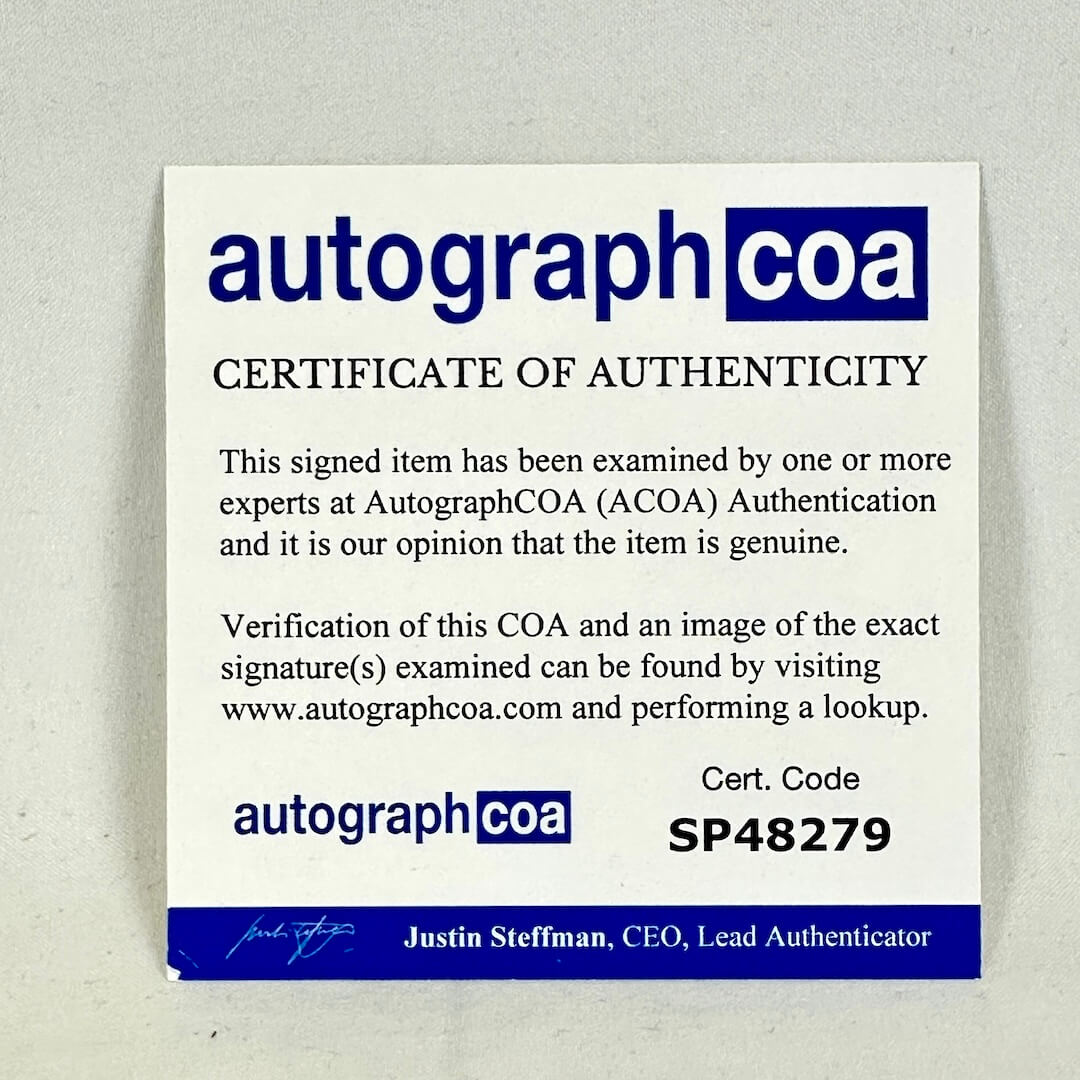 Certificate of Authenticity on light background.