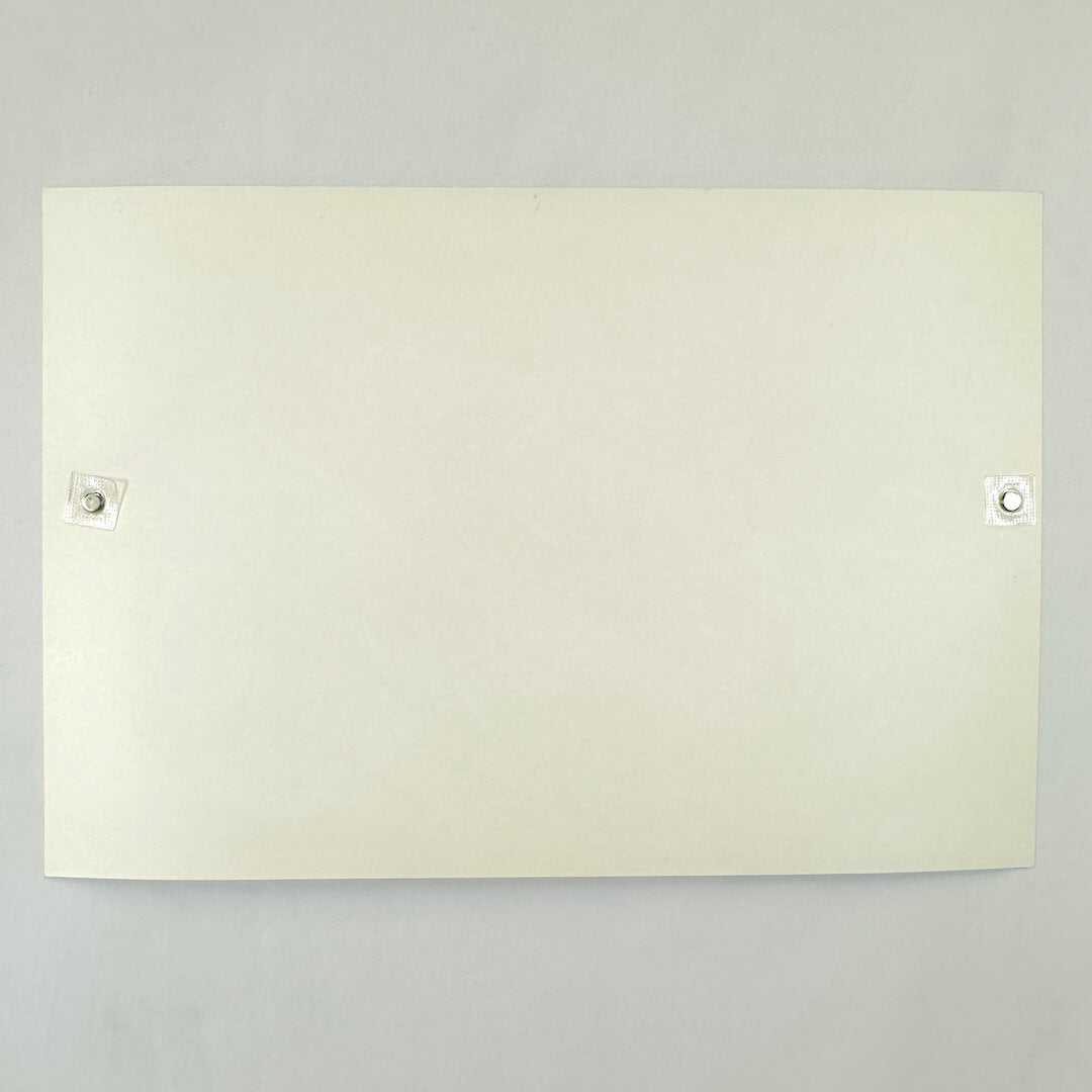 Backside of cream poster showing pristine nature against white background.