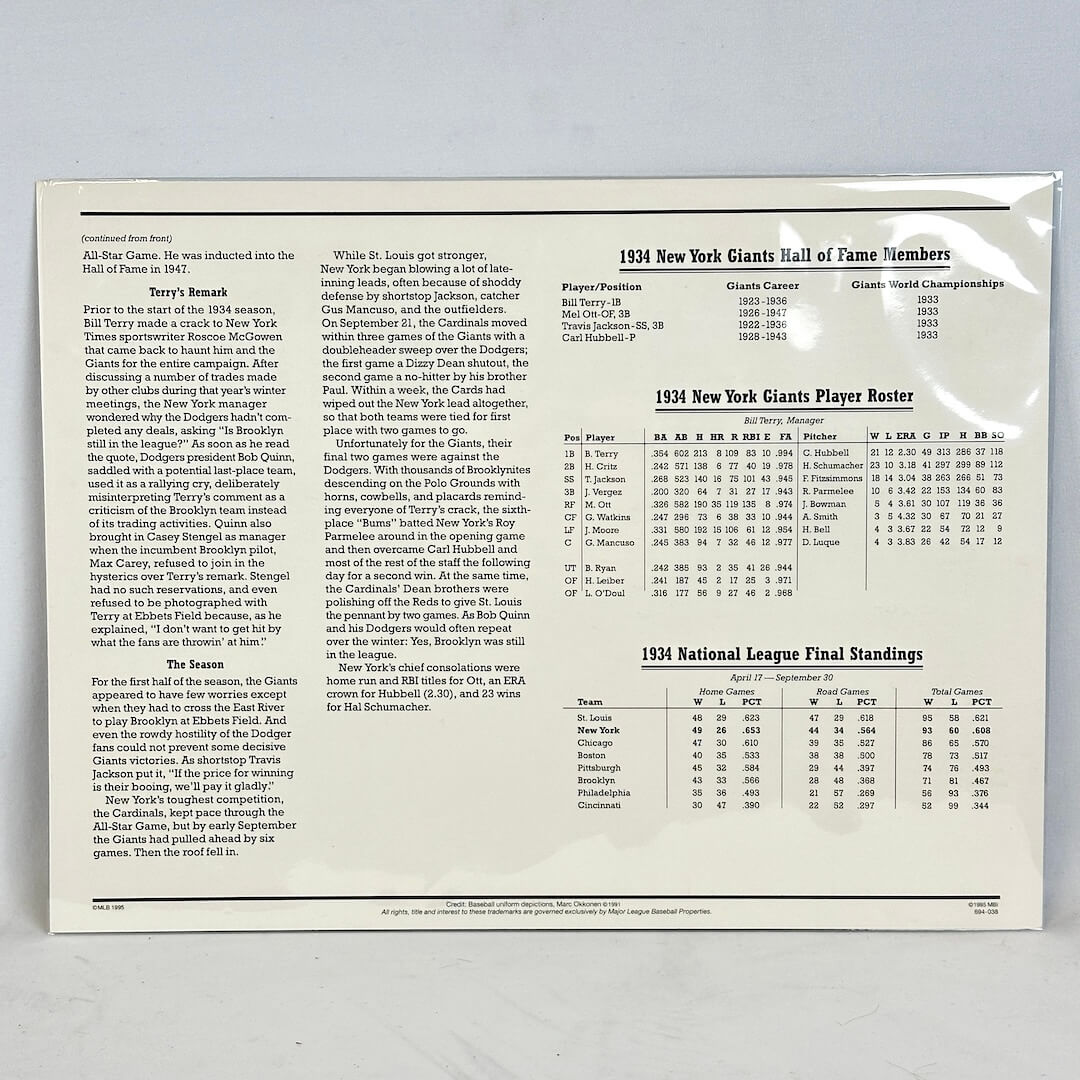 Vintage-style sports poster with text and statistics on a light gray background