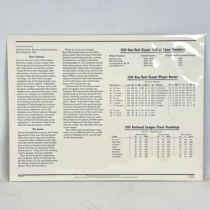 Vintage-style sports poster with text and statistics on a light gray background