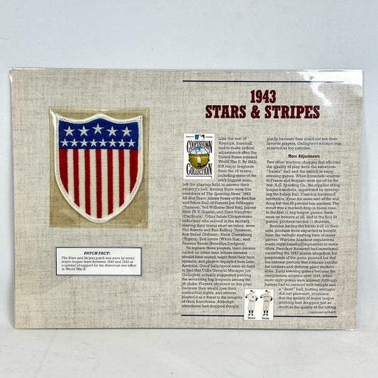 Document with 1943 Stars & Stripes design and historical text on a light gray background
