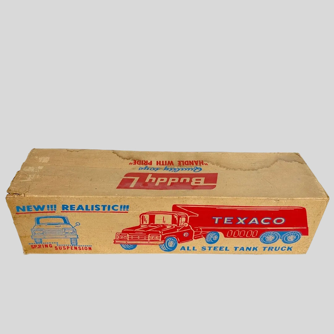 Box for a Buddy L Texaco all steel tank truck on a white background