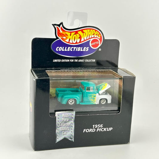 Hot Wheels Collectibles 1956 Ford Pickup die-cast toy car in its original black packaging box with a clear window.
