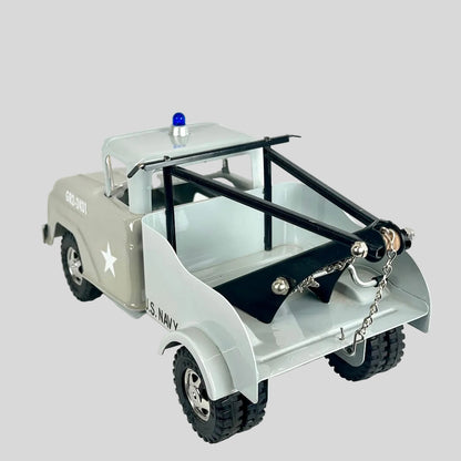 Model of a U.S. Navy vehicle with a light on a white background