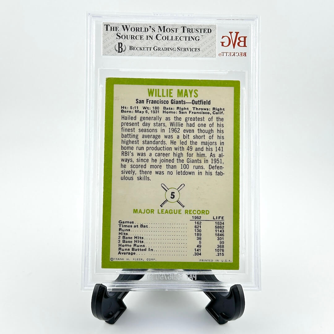 Willie Mays #5 - 1963 Topps - Beckett Grade 5