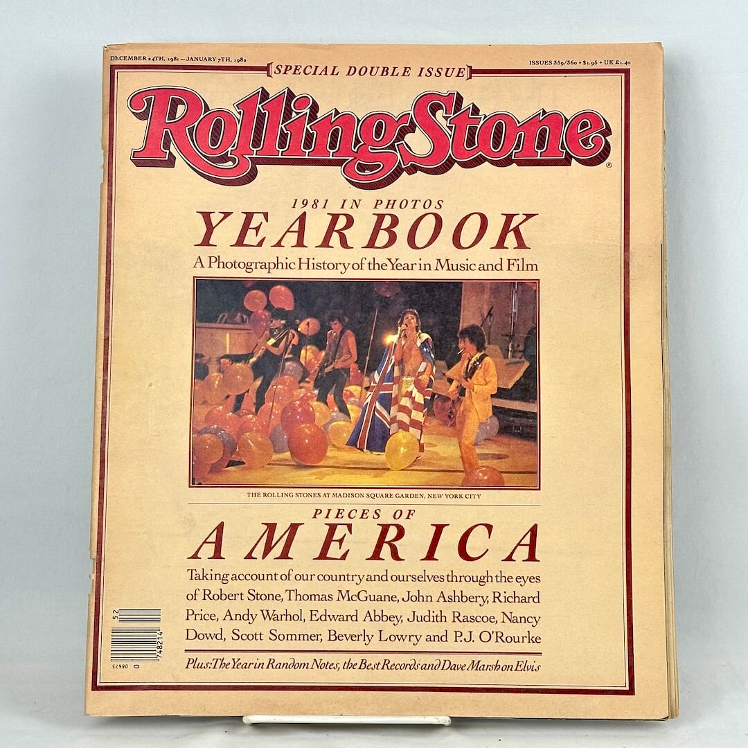 A vintage 1981 Rolling Stone Yearbook magazine cover, featuring the iconic red and black 'Rolling Stone' logo. 