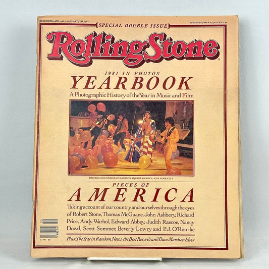 A vintage 1981 Rolling Stone Yearbook magazine cover, featuring the iconic red and black 'Rolling Stone' logo. 