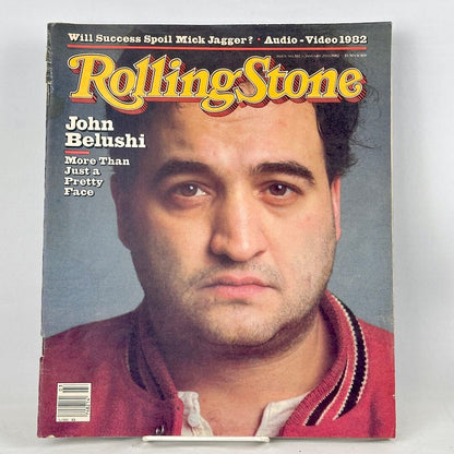 Vintage Rolling Stone magazine with portrait of John Belushi on cover.