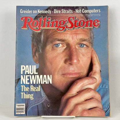 A vintage Rolling Stone magazine cover featuring a close portrait of Paul Newman.