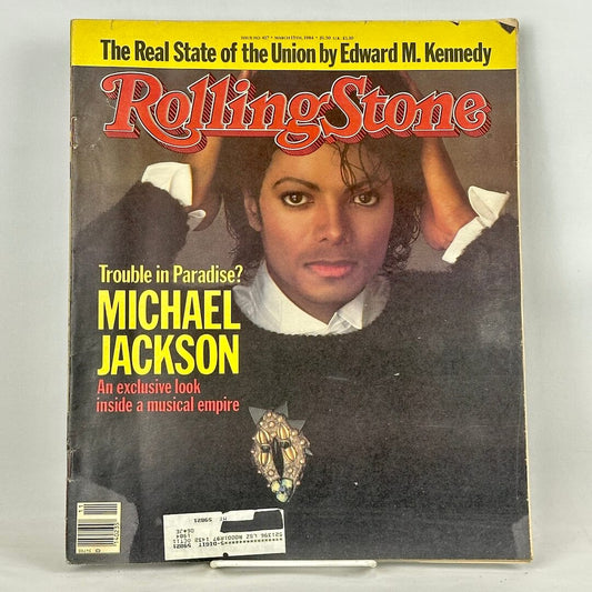 A vintage issue of Rolling Stone magazine featuring Michael Jackson on the cover.