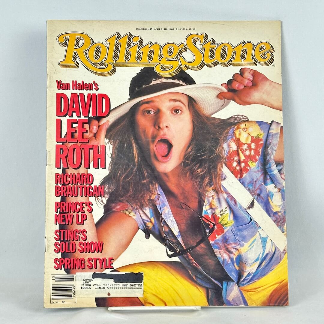 A vintage Rolling Stone magazine cover featuring David Lee Roth.