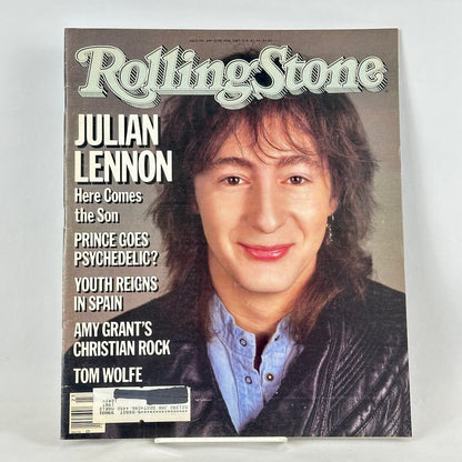 A vintage July 1984 issue of Rolling Stone magazine featuring Julian Lennon on the cover.