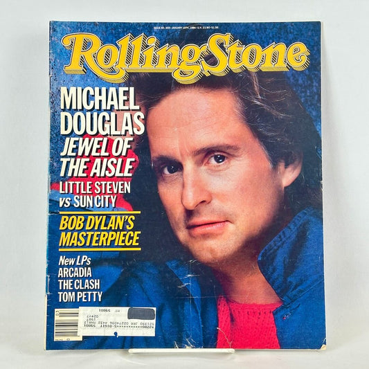 A vintage Rolling Stone magazine cover featuring Michael Douglas on the front cover.
