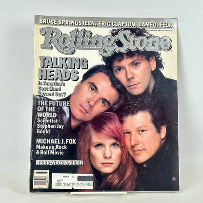 Vintage issue of Rolling Stone magazine with band The Talking Heads pictured on the cover.  