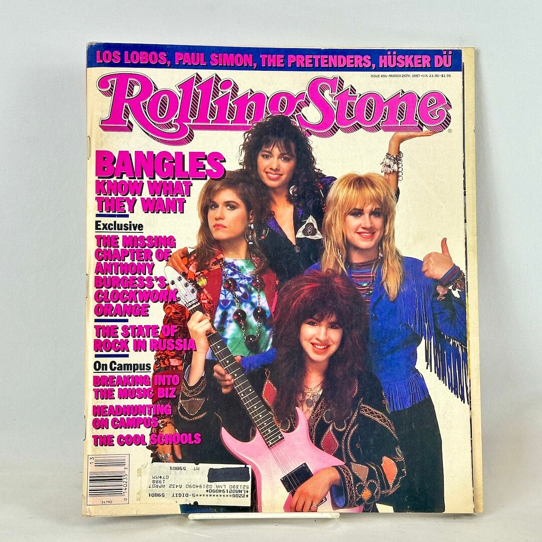 Vintage issue of Rolling Stone magazine featuring the Bangles group pictured on the cover. 