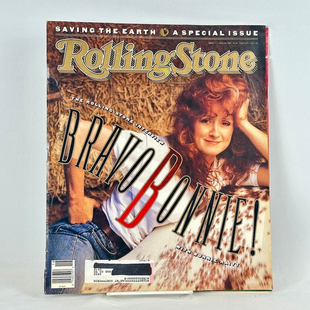 A vintage Rolling Stone magazine cover featuring a woman with red hair and the large title 'Bravo Bonnie!'