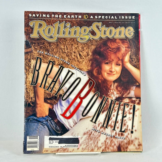 A vintage Rolling Stone magazine cover featuring a woman with red hair and the large title 'Bravo Bonnie!'