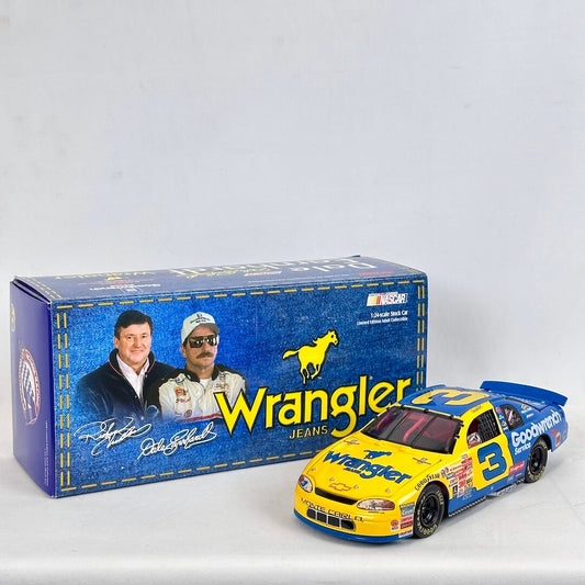 Model car and packaging with Wrangler branding on a white background