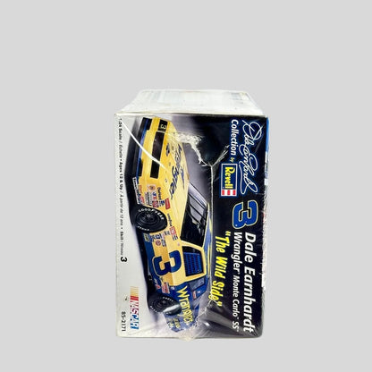 Model car in packaging with Dale Earnhardt branding on a white background