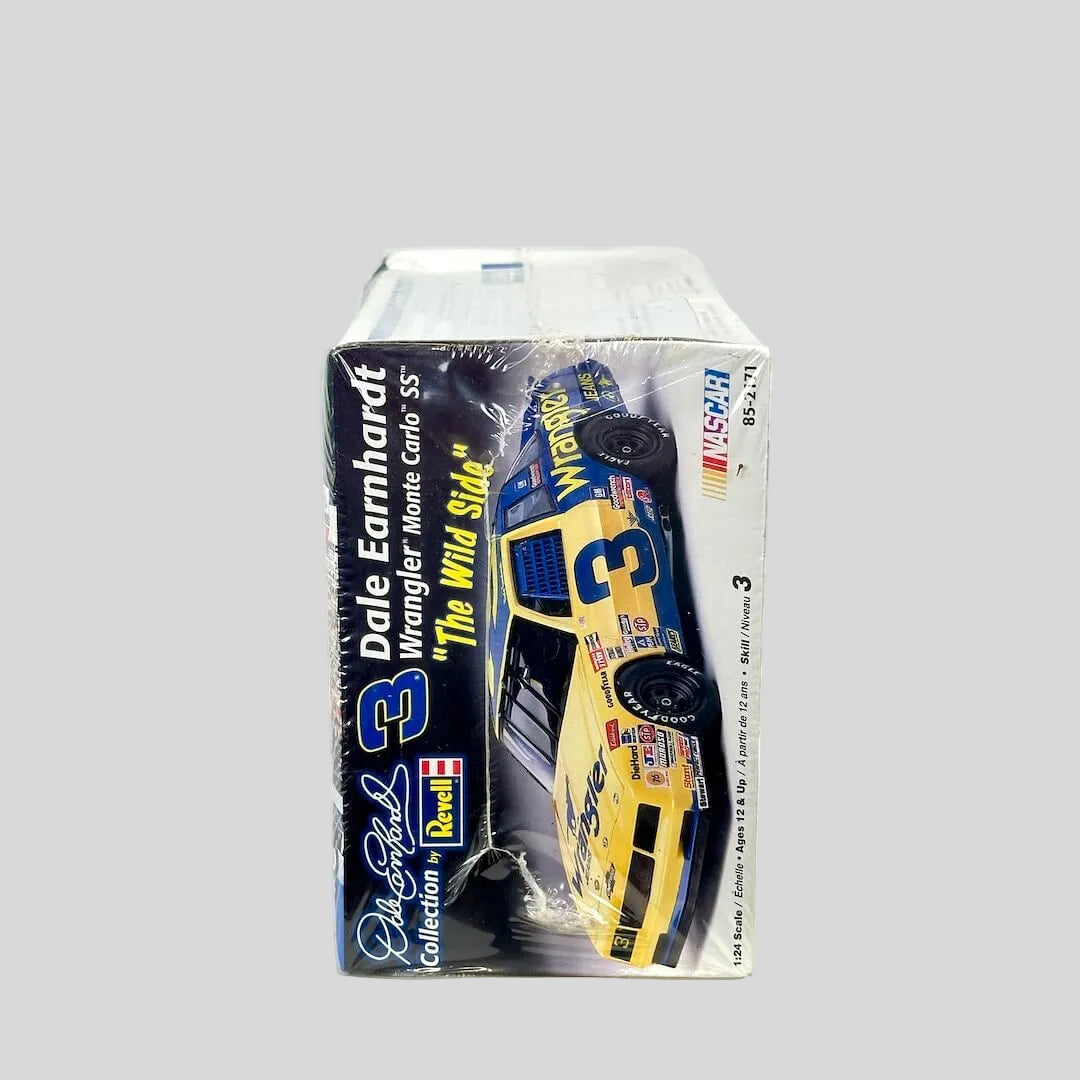 Model car packaging with Dale Earnhardt's number 3 on a white background