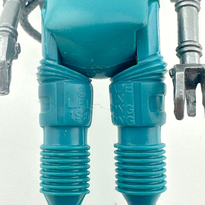 Close-up of back of figure's legs to show COO and copyright information. 