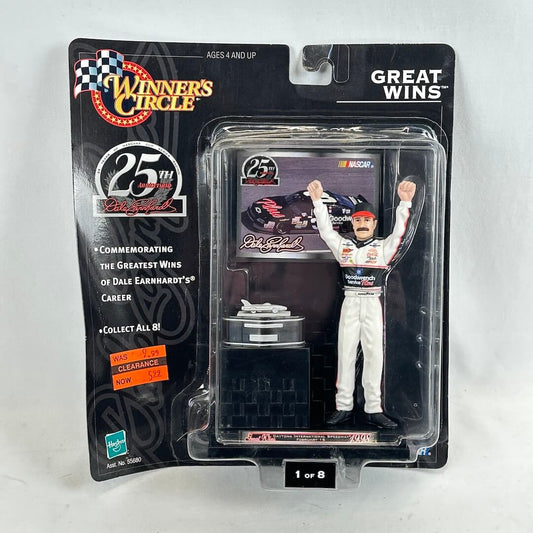 Action figure in packaging with 'Winners Circle' branding on a white background