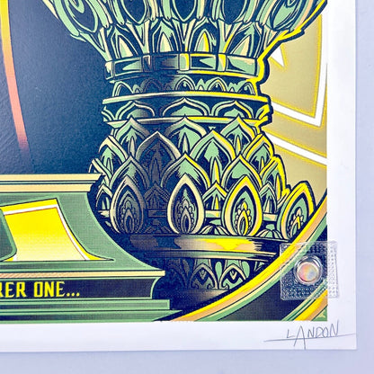 Bottom right corner with artist signature in pencil. 