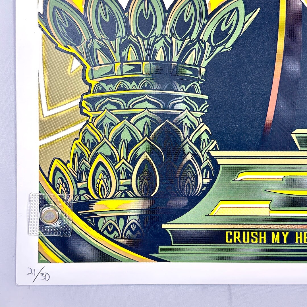 Bottom left corner of poster in mint condition and featuring poster number in pencil. 