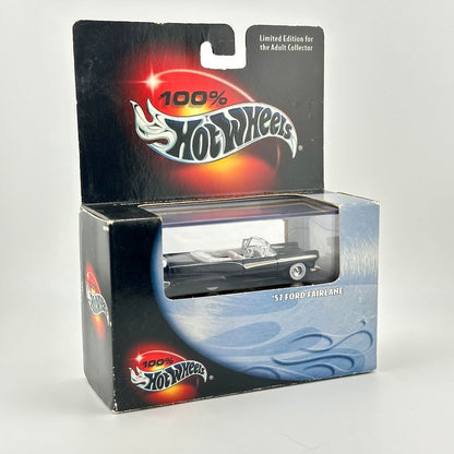 Hot Wheels '57 Ford Fairlane die-cast model car in its original retail packaging.