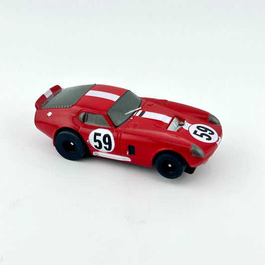 Red model car with number 59 on a white background