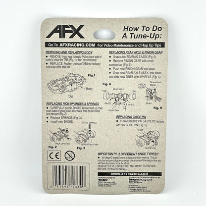 Backside of packaging with use instructions and manufacturing information. 