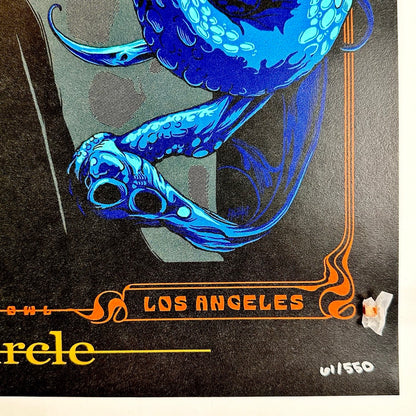 Bottom right corner showing poster number, sharp corner, and clean edges of black border and "Los Angeles"