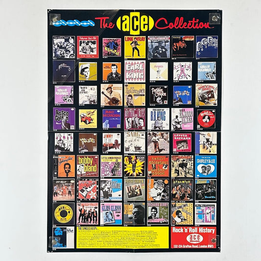 Collection of album covers from The Ace Collection on a black background