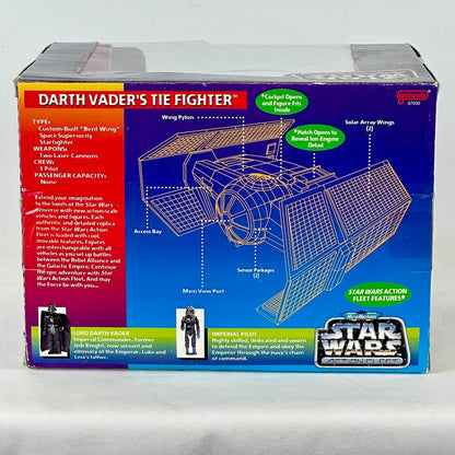 Star Wars Micro Machine Darth Vader's TIE Fighter ship in packaging with some damage to box. 