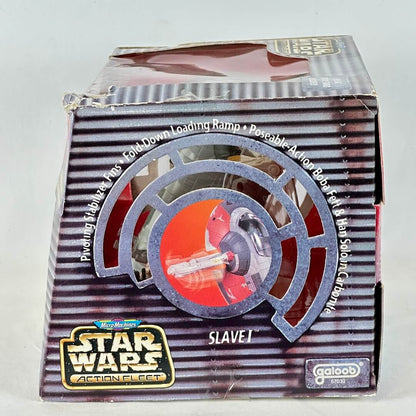 Star Wars Micro Machine Slave-1 ship in packaging with some damage to box. 