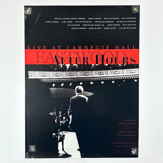 Album cover for 'After Hours Live at Carnegie Hall' with a black and white image of a person on stage.