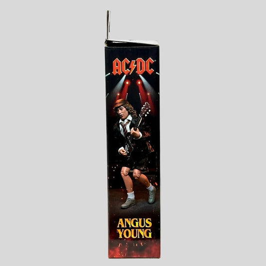 AC/DC Angus Young guitar case with a portrait of the musician on a white background