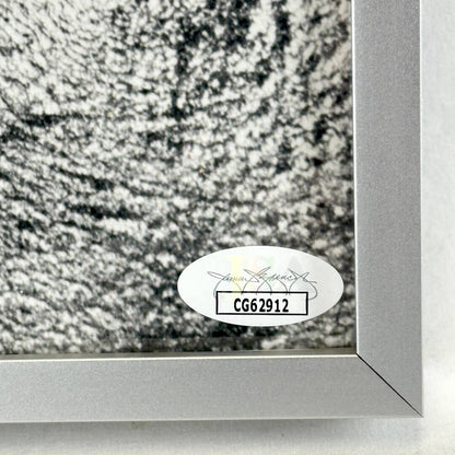 Close-up of authentication sticker in bottom right corner. 