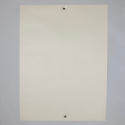 backside of white poster illustrating no damage to face, corners or edges. 