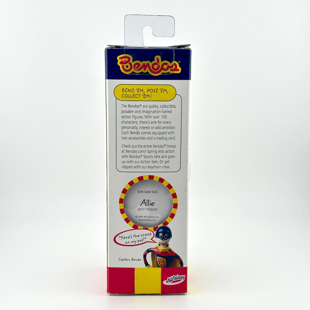 Bendos action figure packaging with character illustration and text on a white background