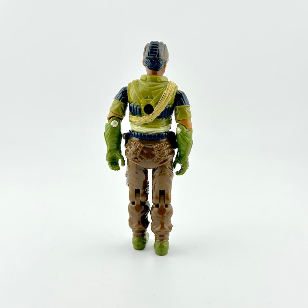Backside of action figure to show condition and minimal paint wear. "Made in Hong Kong" visible on bum. 