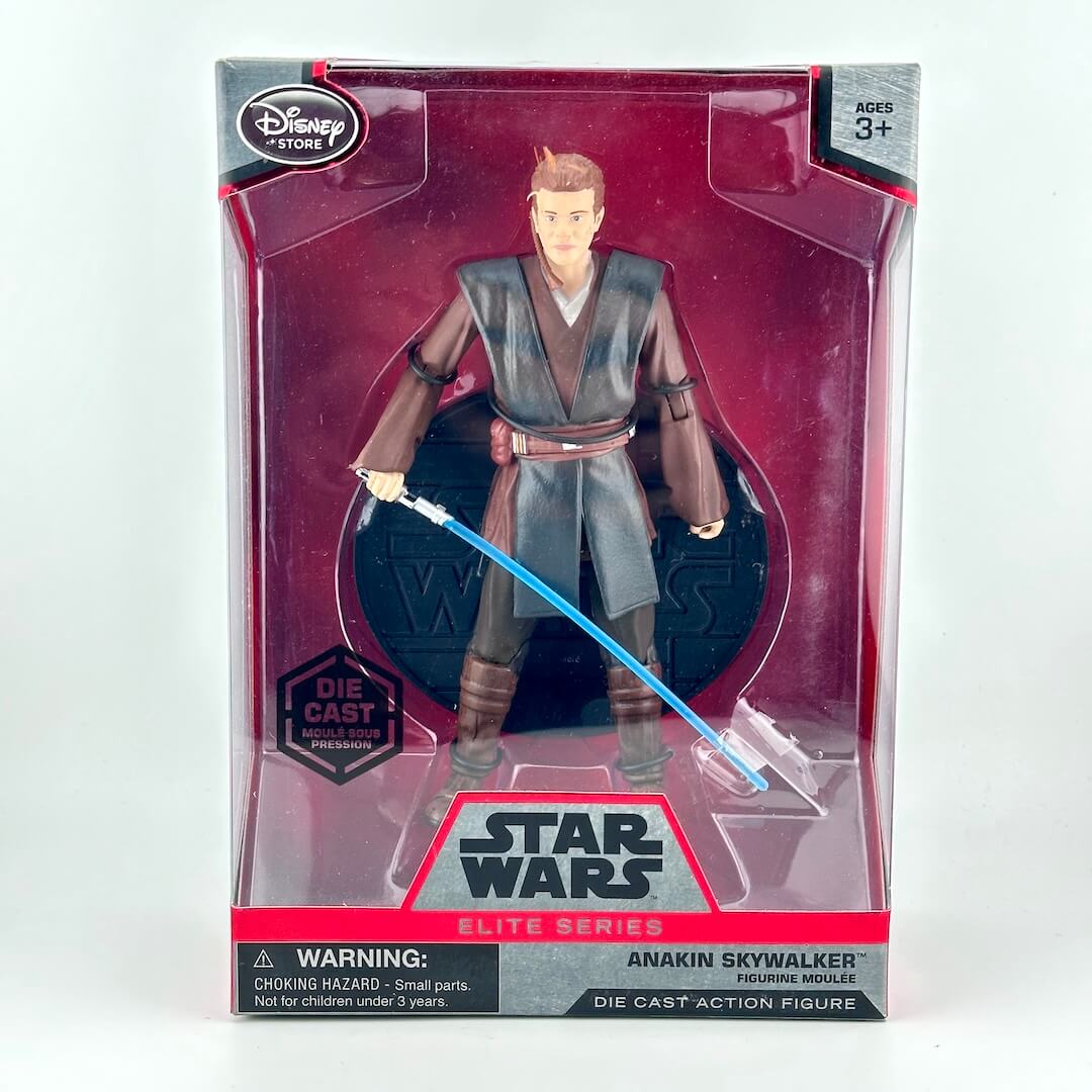 Disney Star Wars Elite Series Anakin Skywalker die-cast action figure in its original window box packaging.